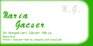 maria gacser business card