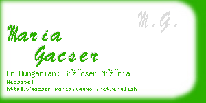 maria gacser business card